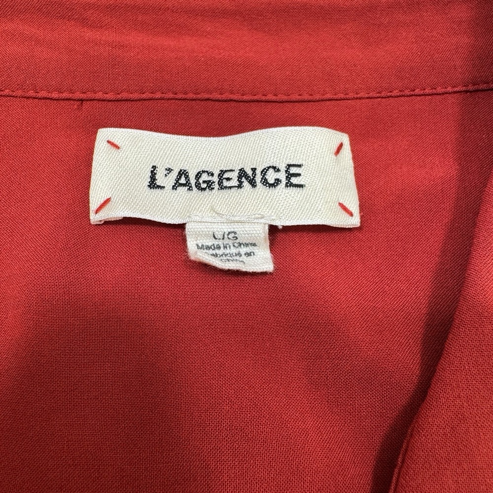 Women's Button-Front Blouse - Rust Red - Picture 8 of 13